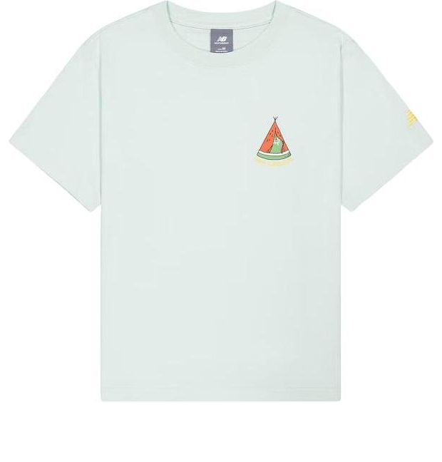(WMNS) New Balance Cartoon Short Sleeve T-Shirt Asia Sizing 'Light Blue' AWT41333-CYS