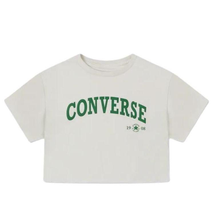 (WMNS) Converse Retro Chuck Cropped T-Shirt Asia Sizing 'Egret' 10026367-A03