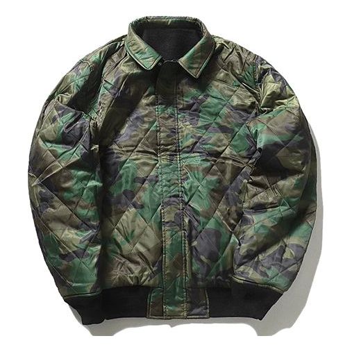 Stussy Double Sided Thicken Casual aviator Jacket Unisex Camouflage 115406