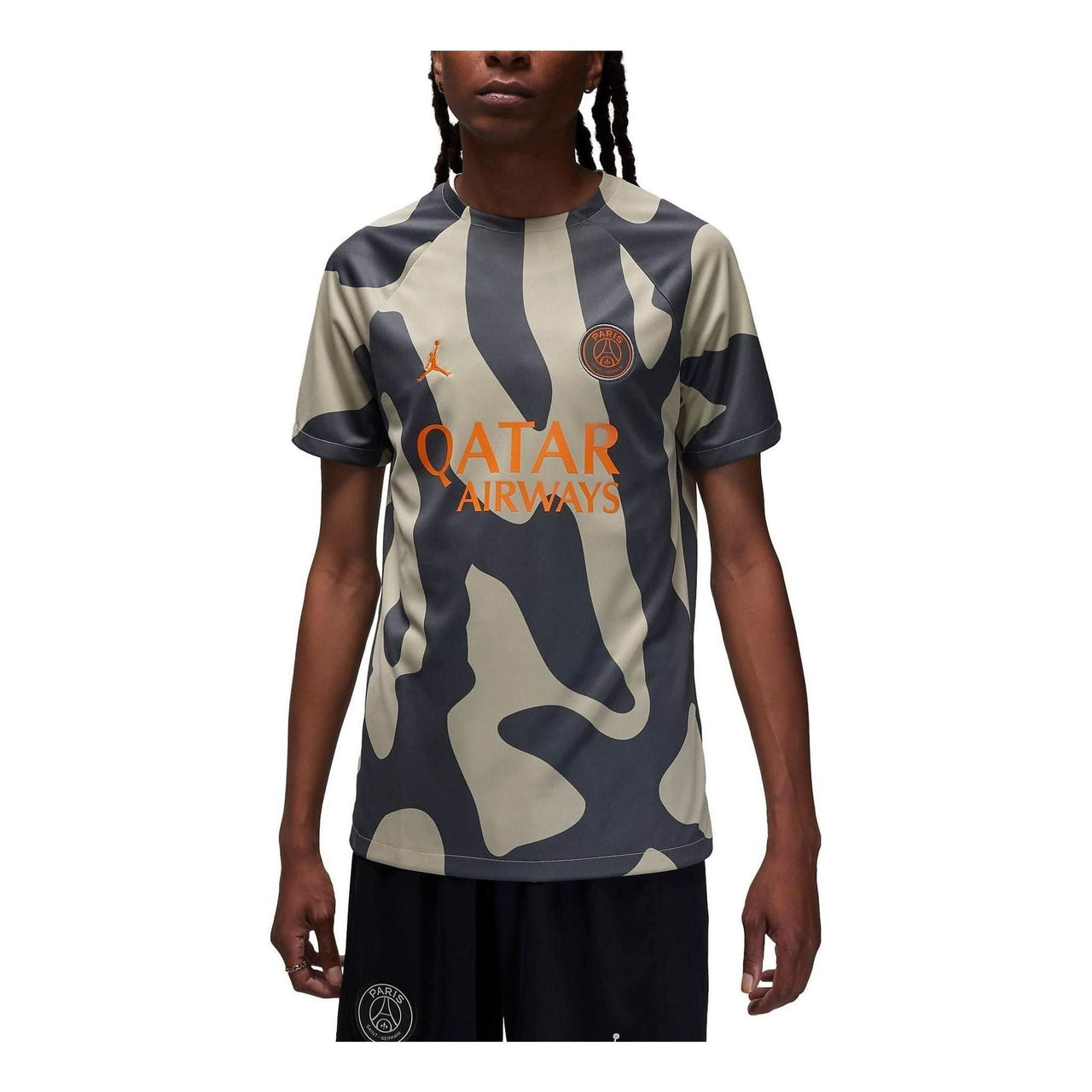 Air Jordan Dri-FIT Soccer Pre-Match Short-Sleeve Top Logo Tee 'Stone Iron Grey Magma Orange' DZ1343-231