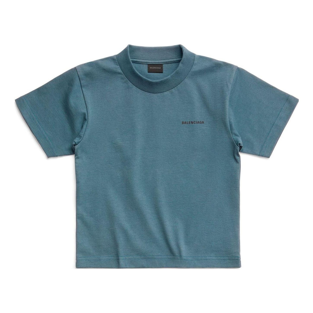 Balenciaga Logo Print Cotton T-Shirt 'Blue' 681864TOVK74005