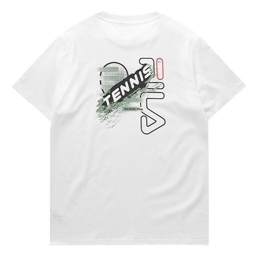 FILA FUSION Alphabet Printing Round Neck Sports Short Sleeve White T11M021110F-WT