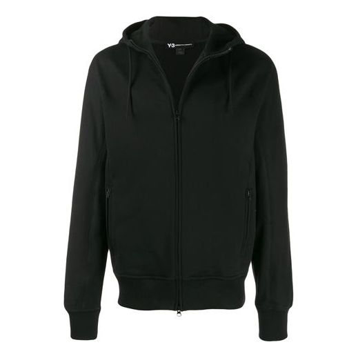 Men's Y-3 Back Logo Printing Classic Zipper Jacket Black FJ0344