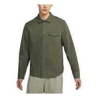 Nike SB Flannel Solid Color Casual Sports Skateboard Shirt Green Army green CV4450-325