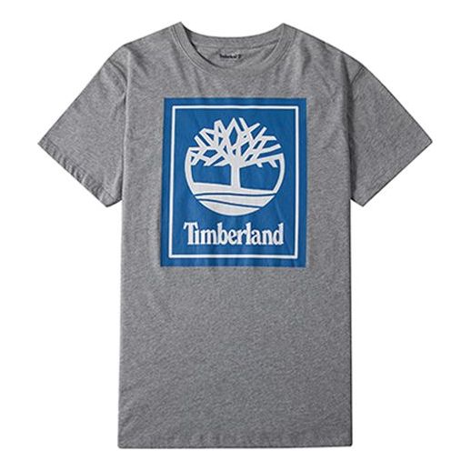 Men's Timberland Casual Round Neck Printing Short Sleeve Gray A1OA2052