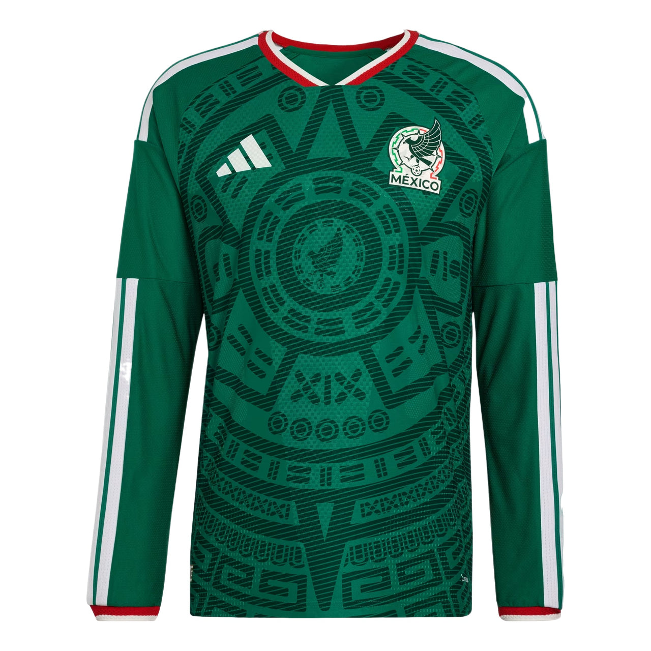 adidas Mexico 26 Home Authentic Long Sleeve Jersey Asia Sizing 'Bold Green' KA3998
