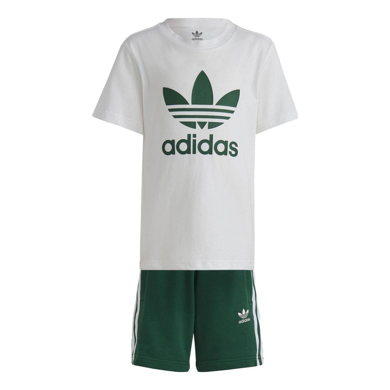 (PS) adidas Adicolor Shorts and Tee Set 'White Dark Green' IB8663