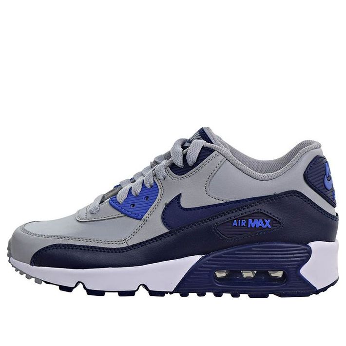(GS) Nike Air Max 90 LTR Leather Low-Top Grey/Blue 833412-009