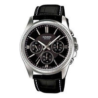 CASIO Waterproof Quartz Mens Black Analog MTP-1375L-1AVDF