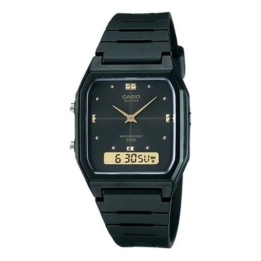 CASIO Quartz Waterproof Mens Black Analog AW-48HE-1AVDF