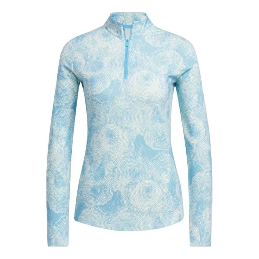 (WMNS) adidas Ultimate365 Printed Quarter-Zip Mock Asia Sizing 'Blue' IP4257