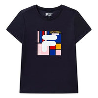 (WMNS) FILA Cotton Casual Short Sleeve Blue F11W118151F-NV