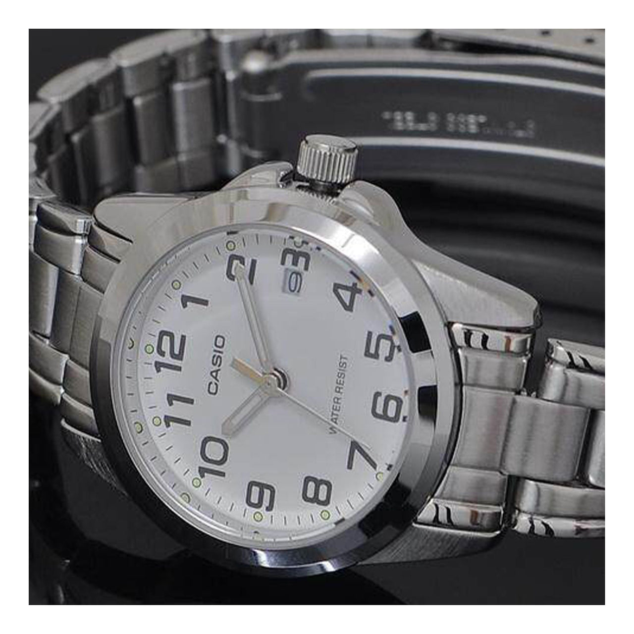 CASIO Male DRESS Japan / South Korea Fashion Mens Silver Analog MTP-1215A-7B2DF