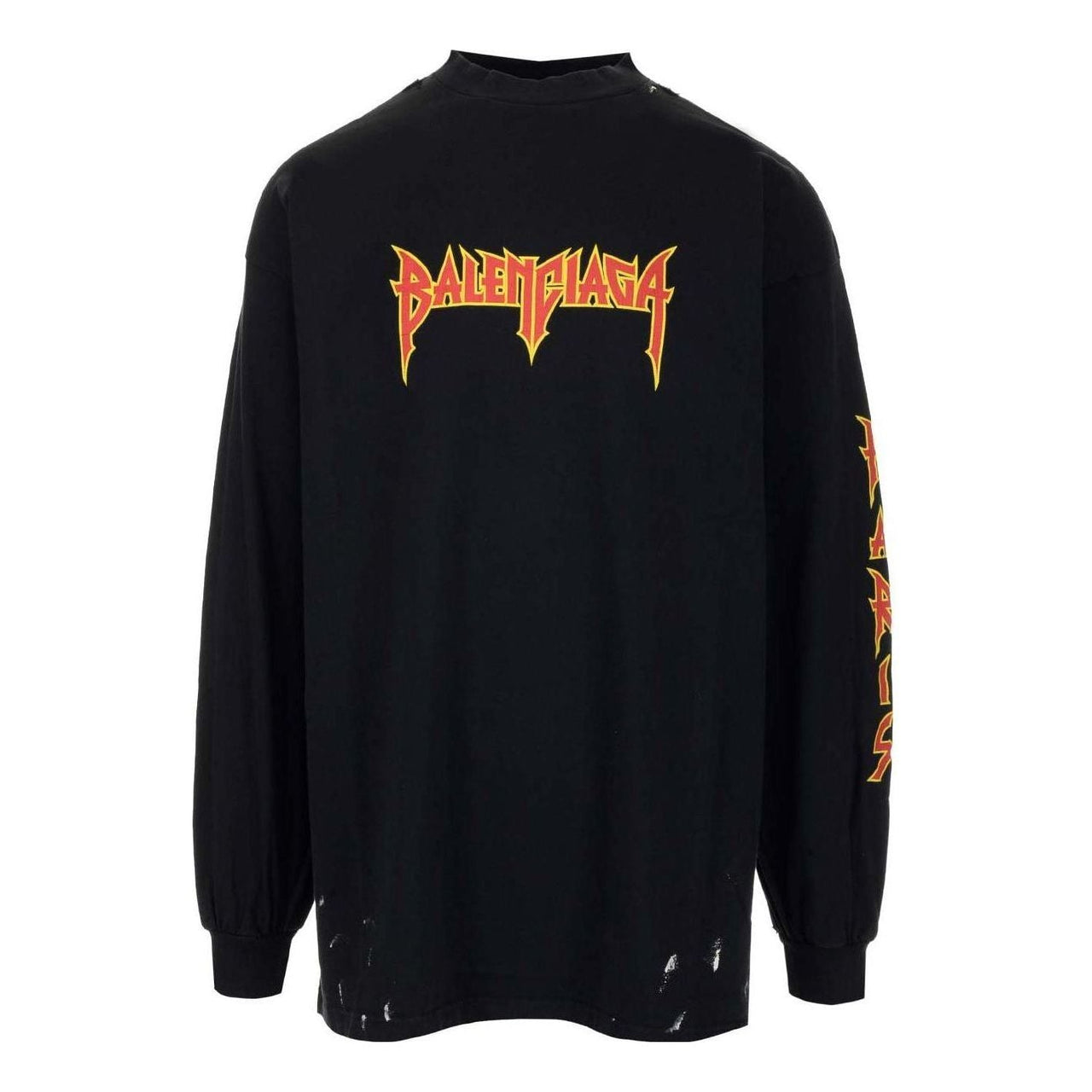 Balenciaga Metallica Long Sleeve T-shirt 'Black Orange' 693949TMV881055