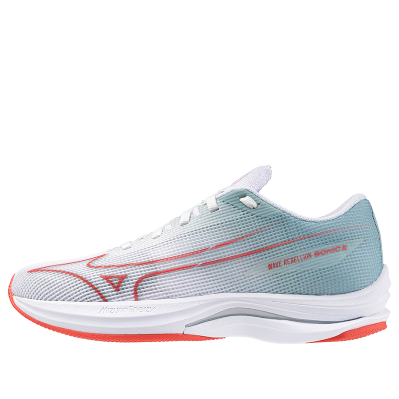 (WMNS) Mizuno WAVE REBELLION SONIC 2 'White Cayenne Grey Mist' J1GD243021