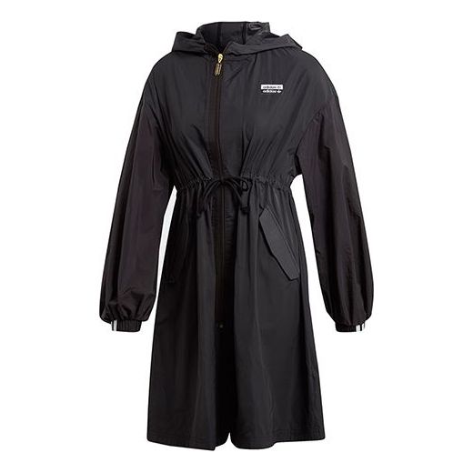 (WMNS) جاكيت RYV WB بغطاء رأس واقٍ من الرياح من adidas originals باللون الأسود GJ8276