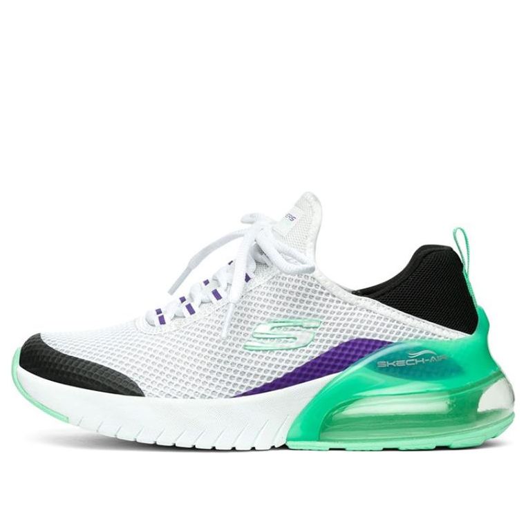 (WMNS) Skechers Skech-Air Stratus Sneakers White/Black/Green 13276-WTPR
