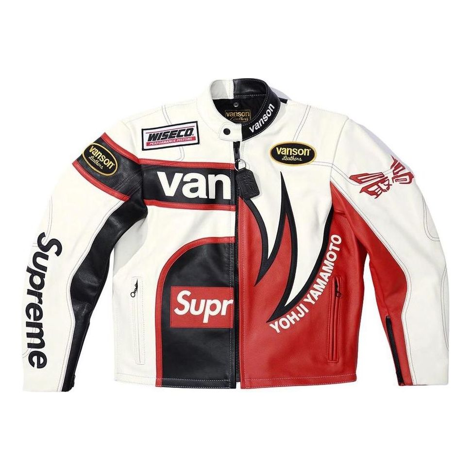 Supreme x Yohji Yamamoto x Vanson Leather Split Jacket 'White Black White' SUP-FW22-415