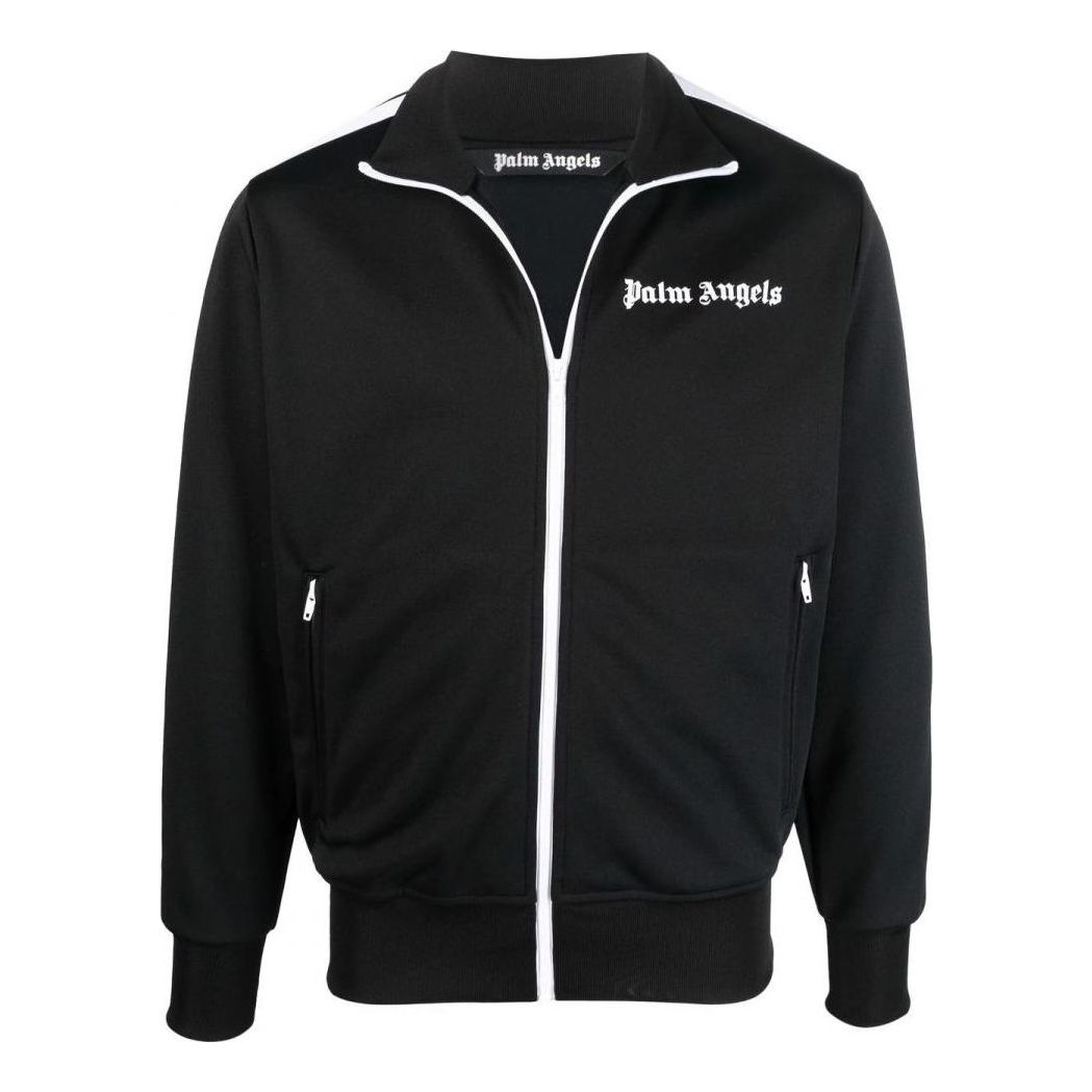جاكيت رياضي كلاسيكي من Palm Angels SS22 باللون الأسود والأبيض PMBD001C99FAB0011001
