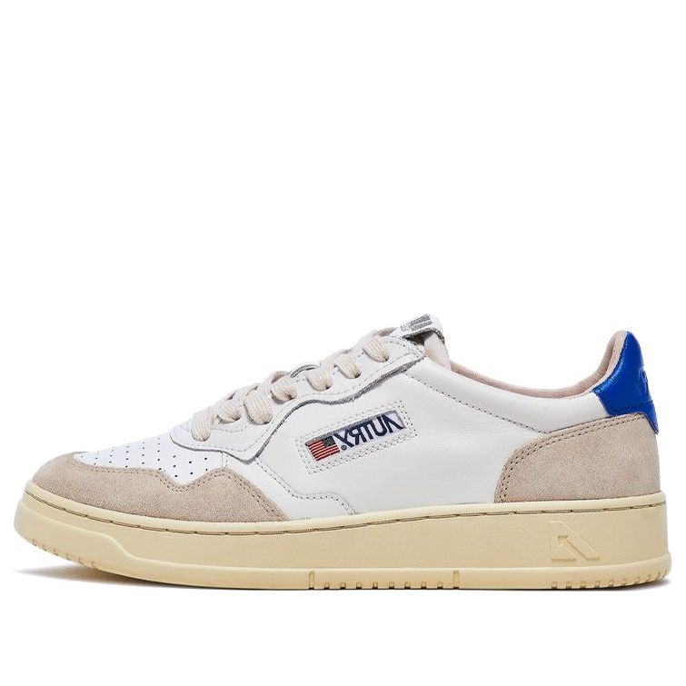 AUTRY Medalist Low Leather and Suede 'White Beige Blue' AULM-LS49
