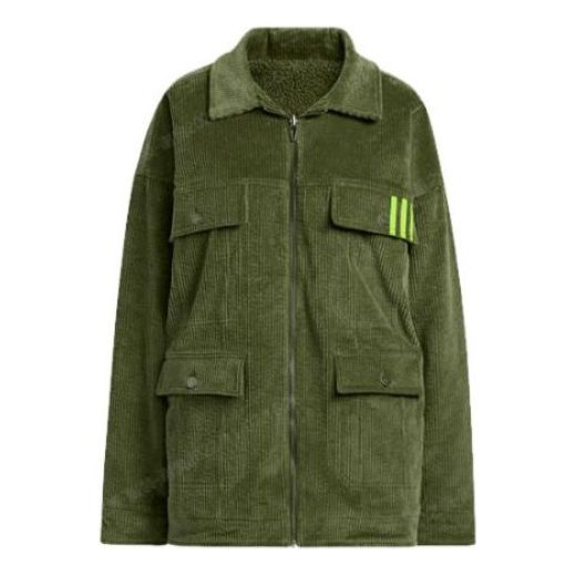 adidas originals x IVY PARK Series Double Sided Corduroy Zipper Sports Jacket Green HG2384