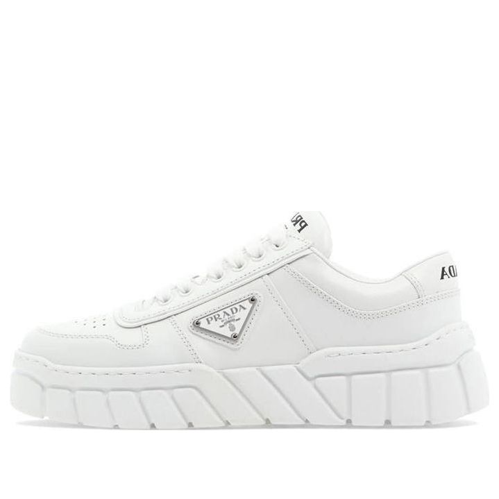 (WMNS) PRADA Soft Padded Nappa Leather Laced-Up Shoes 'White' 1E946M_3LJ6_F0009