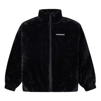 Converse Loose Stand Collar Stay Warm Logo Jacket Couple Style Black 10023526-A01