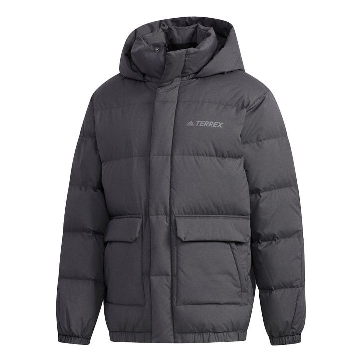 adidas Xplr Sh Dwn Jkt Outdoor Woven Detachable hooded down Jacket Black FJ9230