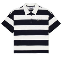 (WMNS) New Balance Striped Polo Shirt 'Black White' NFE22412-MIX
