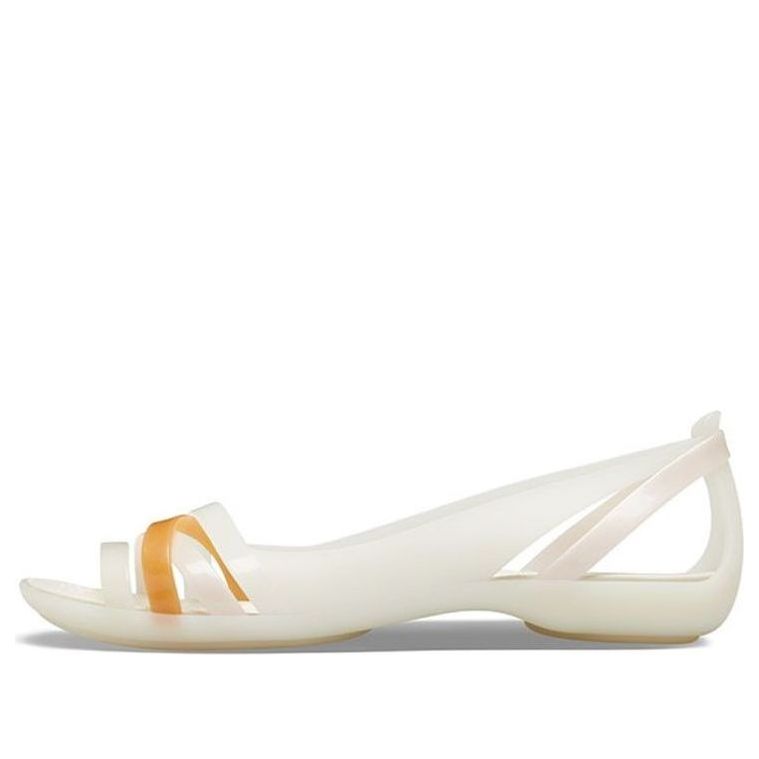(WMNS) Crocs II Flat White Orange Sandals 204912-12U