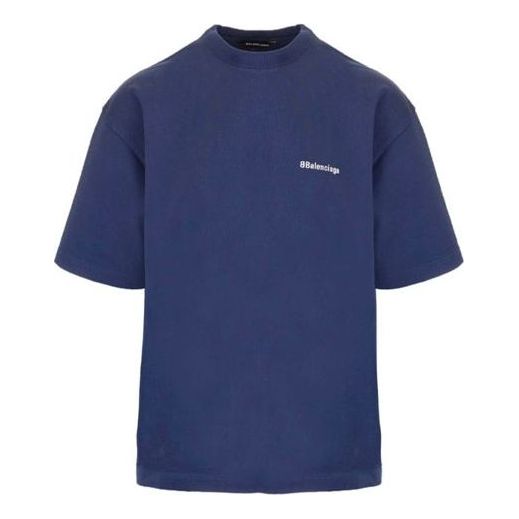 Men's Balenciaga SS21 Retro Short Sleeve Blue 612966TJV874866
