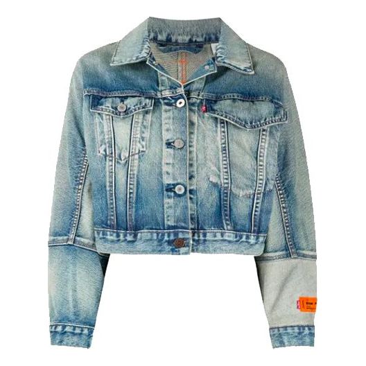 HERON PRESTON x Levis Crossover Washed Distress Short Denim Jacket Denim Blue HWYE005R209250017301