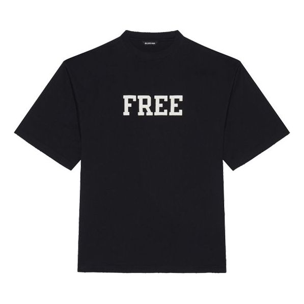 Balenciaga Unisex FW 21 Free Letter Printing Black 661715TKVD31070