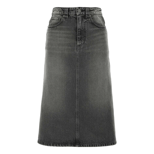 (WMNS) Balenciaga FW21 A Line Skirt 'Washed Grey Denim' 646913TBP477767