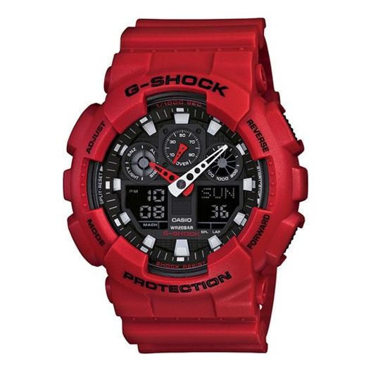 CASIO G-Shock Analog-Digital 'Red' GA-100B-4A