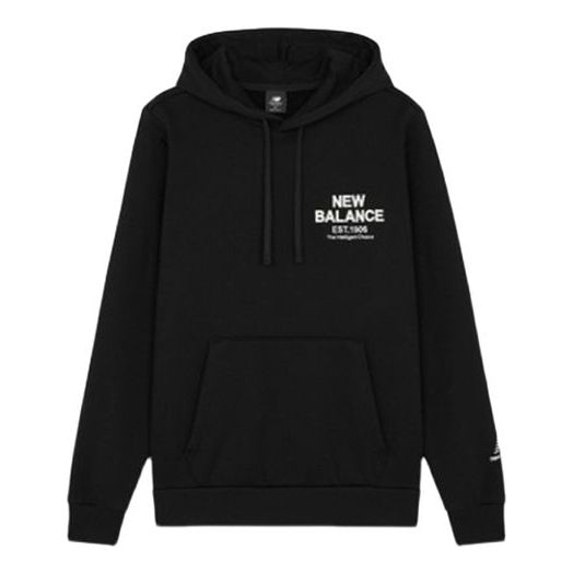 New Balance Casual Sports Hooded Pullover Long Sleeves Black AMT14317-BK