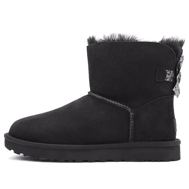 (WMNS) UGG Mini Bailey Bow II Exotic Boot 'Black' 1102972-BLK