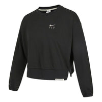 (WMNS) Nike As Nk Standard Issue Crew Embroidery Logo Knitting Round-neck Sweatshirt Black DD9256-010