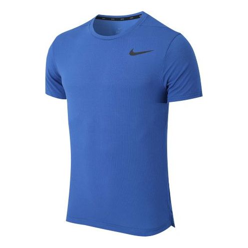 Nike Logo Training Sports Round Neck Short Sleeve Blue CN9813-480