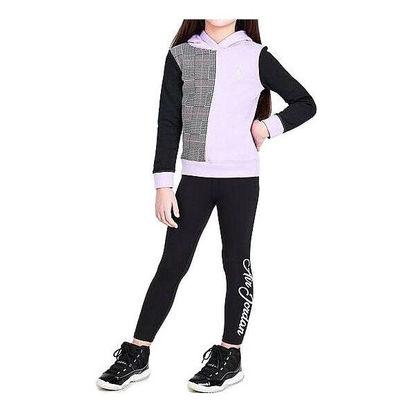 (GS) Air Jordan Boss Black multi Hoodie Leggings Set 'Pink' 35B039-023