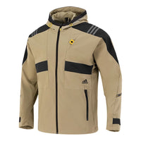 adidas Athleisure Casual Sports hooded Training Knit Jacket Khaki H40238