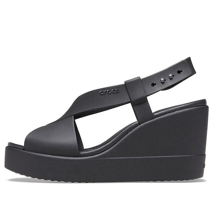 (WMNS) Crocs Brooklyn Cozy Non-Slip Sports Black Sandals 206222-060