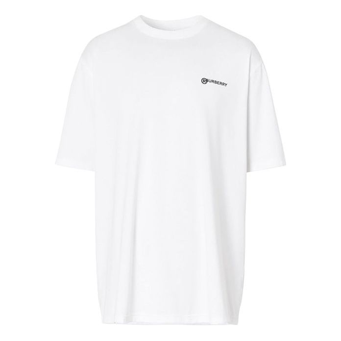 Burberry MENS Location Printed Cotton Loose Short Sleeve White 8024357