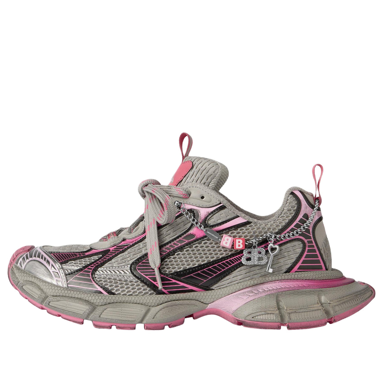 (WMNS) Balenciaga 3XL Gradient Sneaker With Charms 'Grey Pink' 734731W3XCS1550