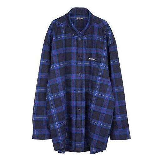 Balenciaga Checked Cotton-Twill Shirt 'Blue' 625548T1M194450