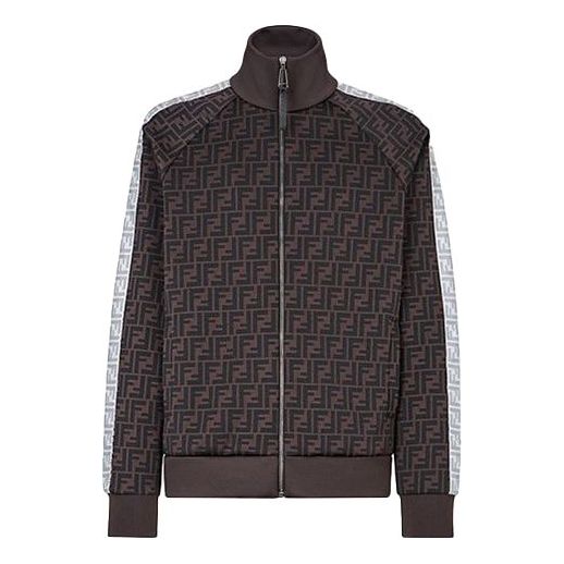 Men's FENDI Prints On Knit Sports Brown FAF576AB86F13IZ