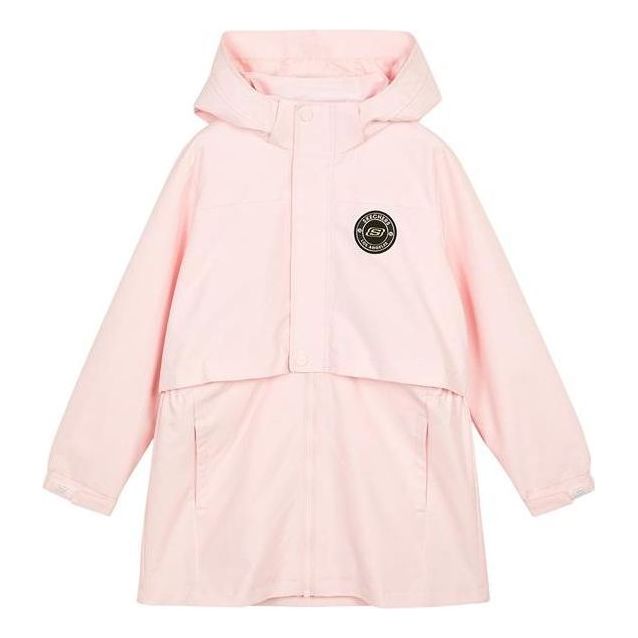 (GS) Skechers New Year Series Brand Logo Letter Print Hooded Jacket 'Pink Red' L122G059