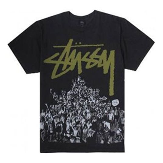 Stussy Beach Mob Printing Short Sleeve Unisex Black 1904278