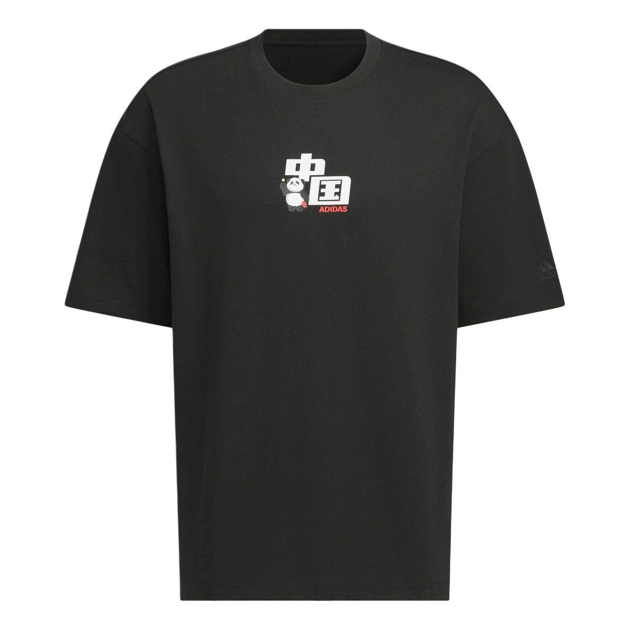 adidas China T-Shirt Asia Sizing 'Black White' JI6838