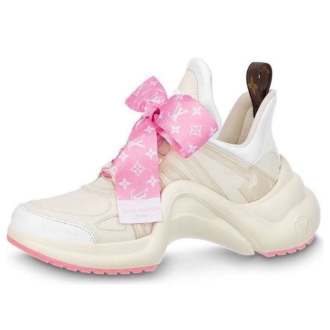 (WMNS) حذاء رياضي Archlight 1.0 من LOUIS VUITTON "بيج مع شريط وردي أحادي اللون" 1ABB68